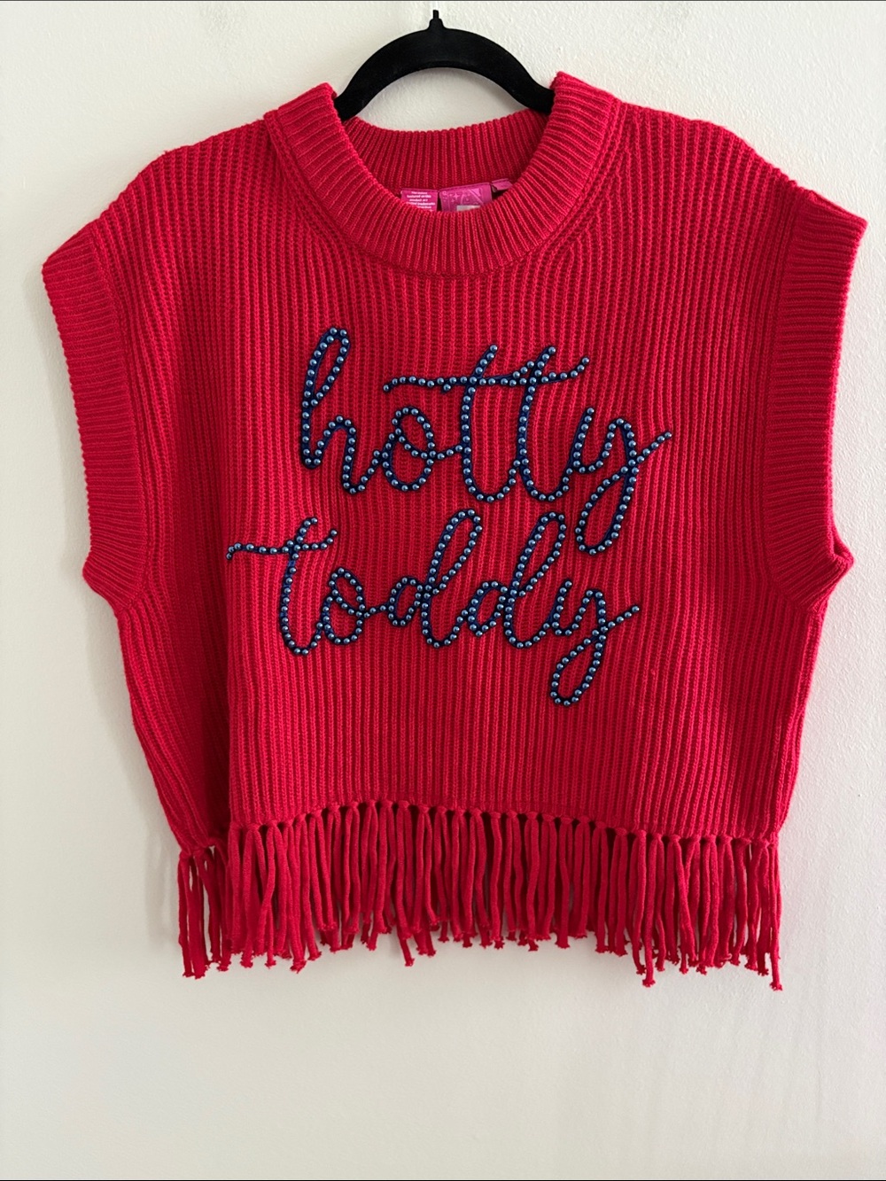 QUEEN OF SPARKLES Ole Miss Hotty Toddy Red Crewneck Sweater NWOTs